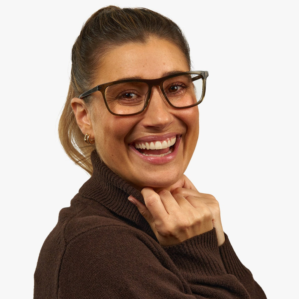 womens oslo shiny olive reading glasses - www.luxreaderssweden.com