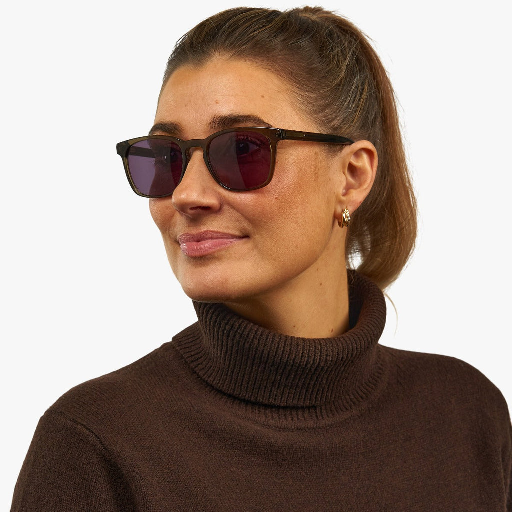 womens bornholm shiny olive sunglasses - www.luxreaderssweden.com