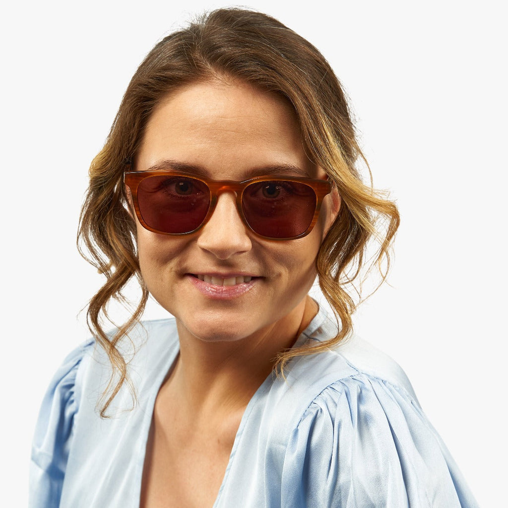 womens bornholm shiny walnut sunglasses - www.luxreaderssweden.com