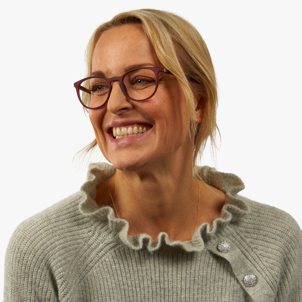 womens stockholm red reading glasses - www.luxreaderssweden.com