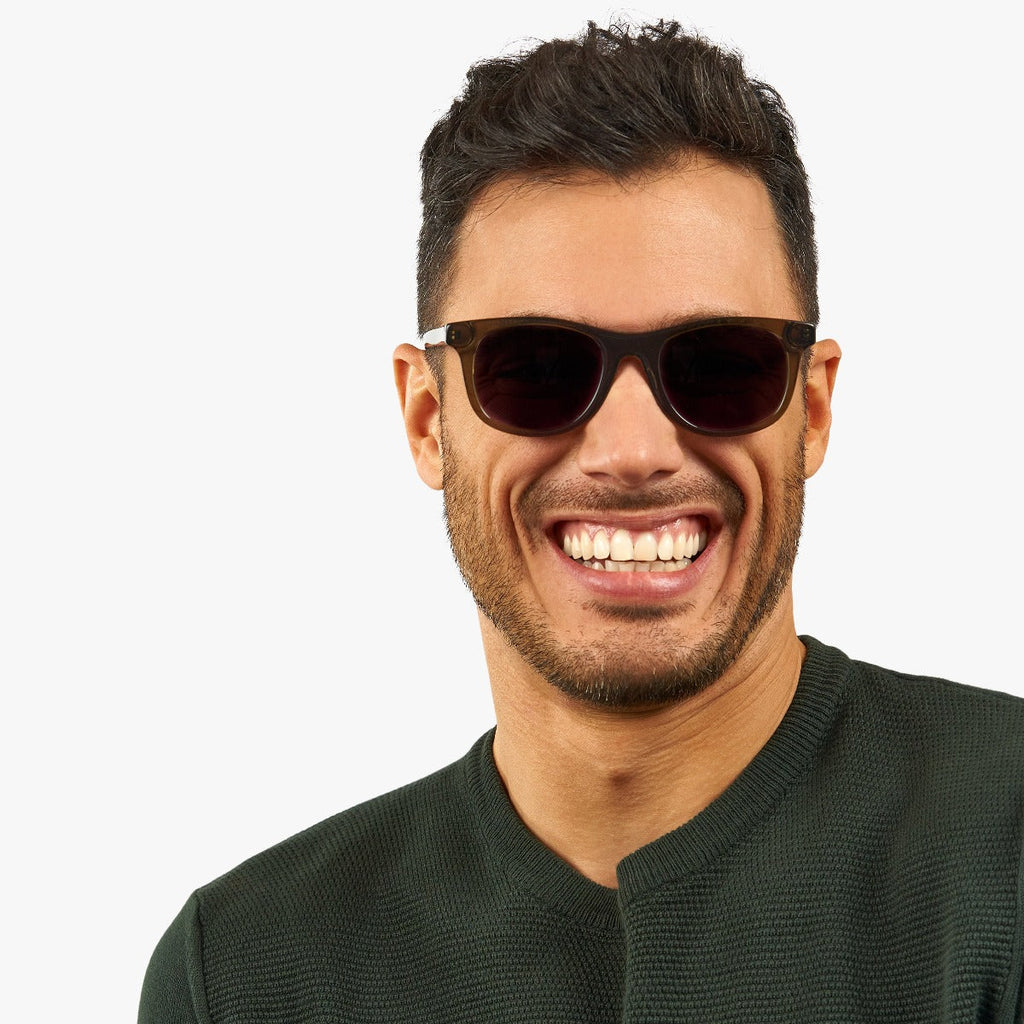 mens malmo shiny olive sunglasses - www.luxreaderssweden.com