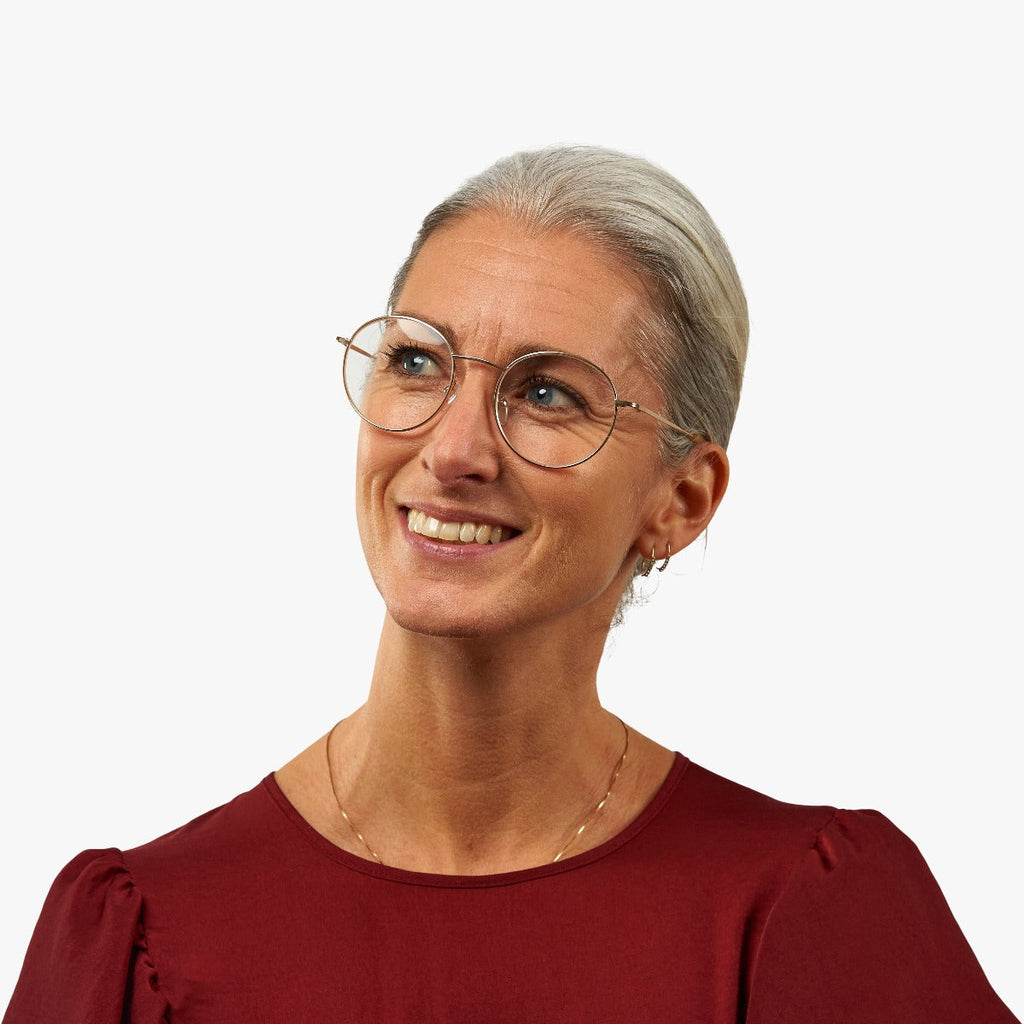 womens tromso gold reading glasses - www.luxreaderssweden.com