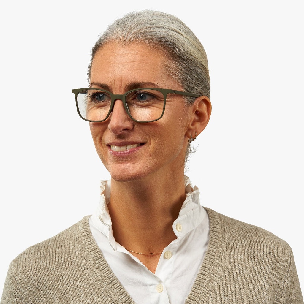 womens fyn dark army reading glasses - www.luxreaderssweden.com