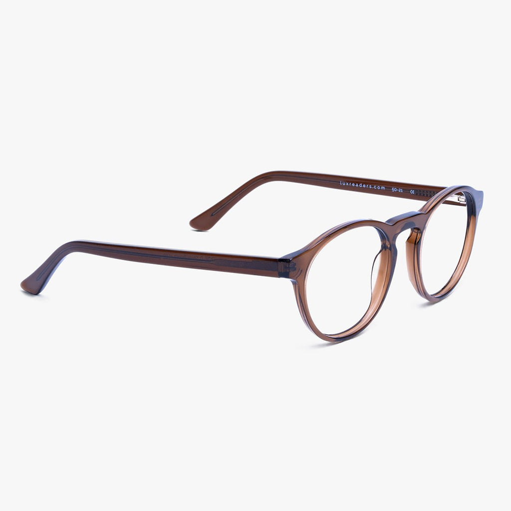 trondheim shiny brown reading glasses - www.luxreaderssweden.com