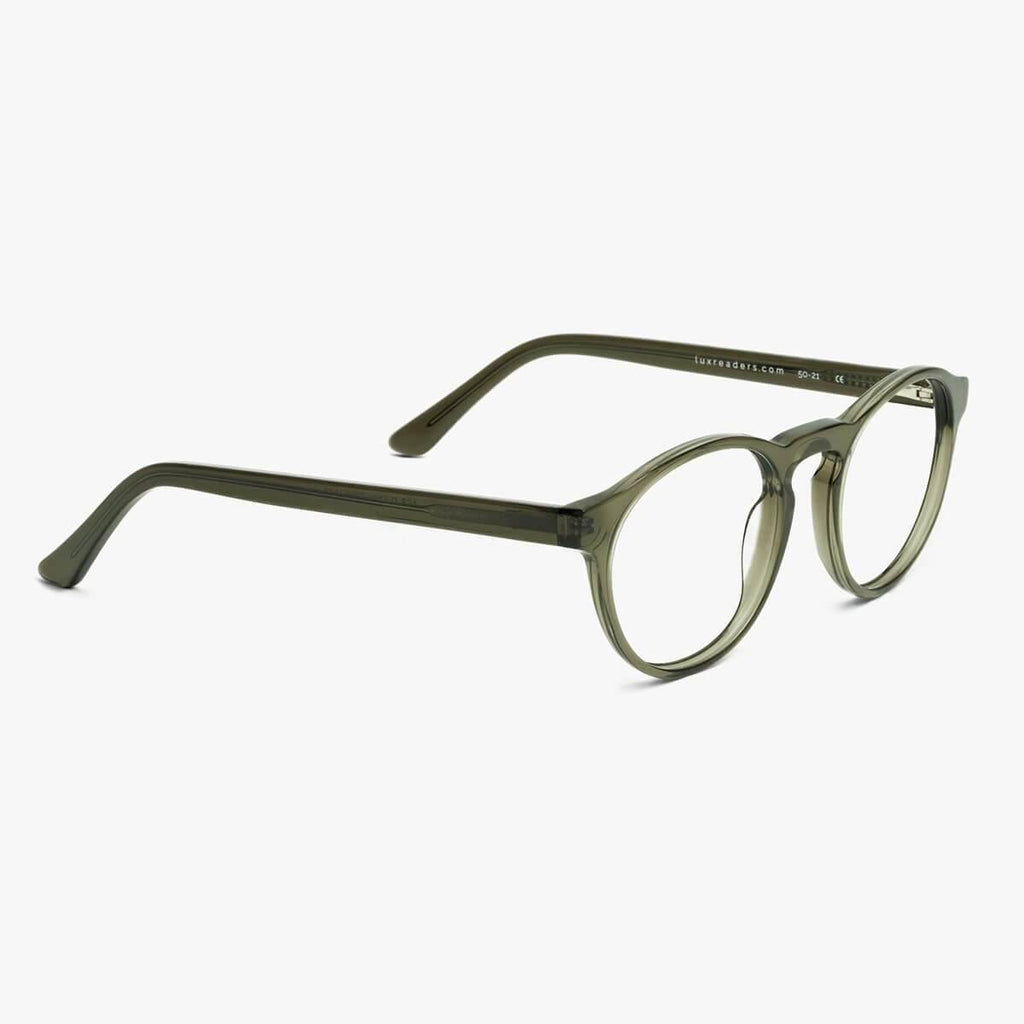 trondheim shiny olive reading glasses - www.luxreaderssweden.com