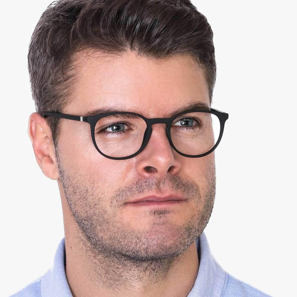 mens stockholm black reading glasses - www.luxreaderssweden.com