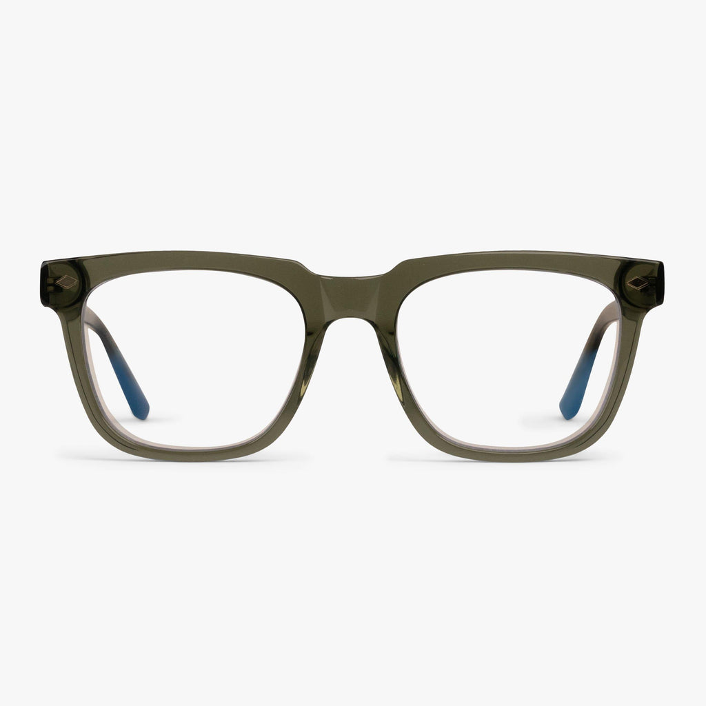 Köp Men's Davies Shiny Olive Blue light glasögon - www.luxreaderssweden.com