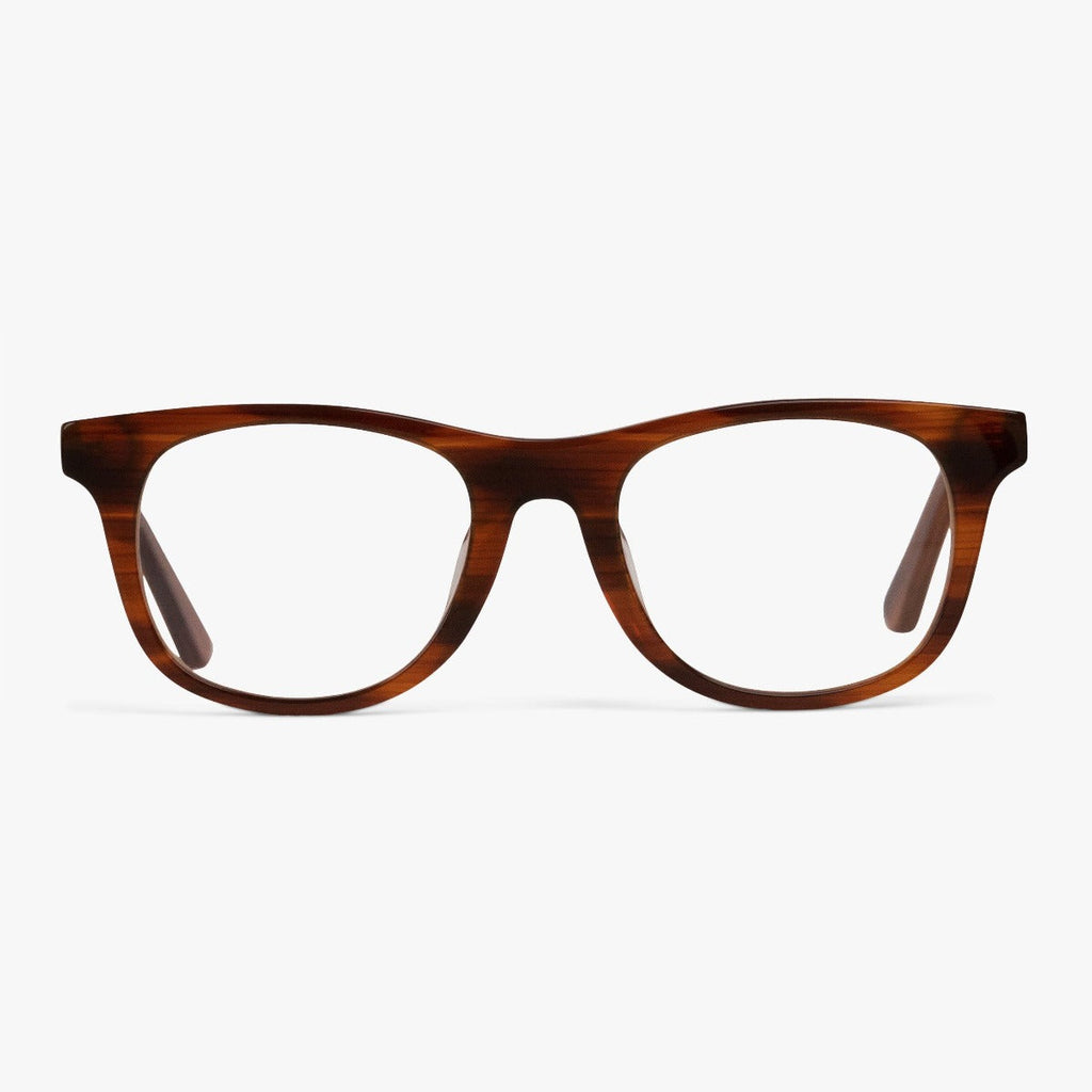 Köp Men's Evans Shiny Walnut Blue light glasögon - www.luxreaderssweden.com